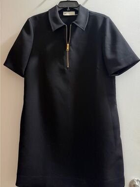 Tory Burch Black Short Sleeve Polo Zip Dress